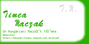 timea maczak business card